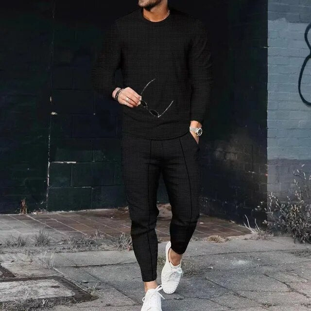 Slim Fit Tracksuit Set | Long Sleeve Top and Joggers