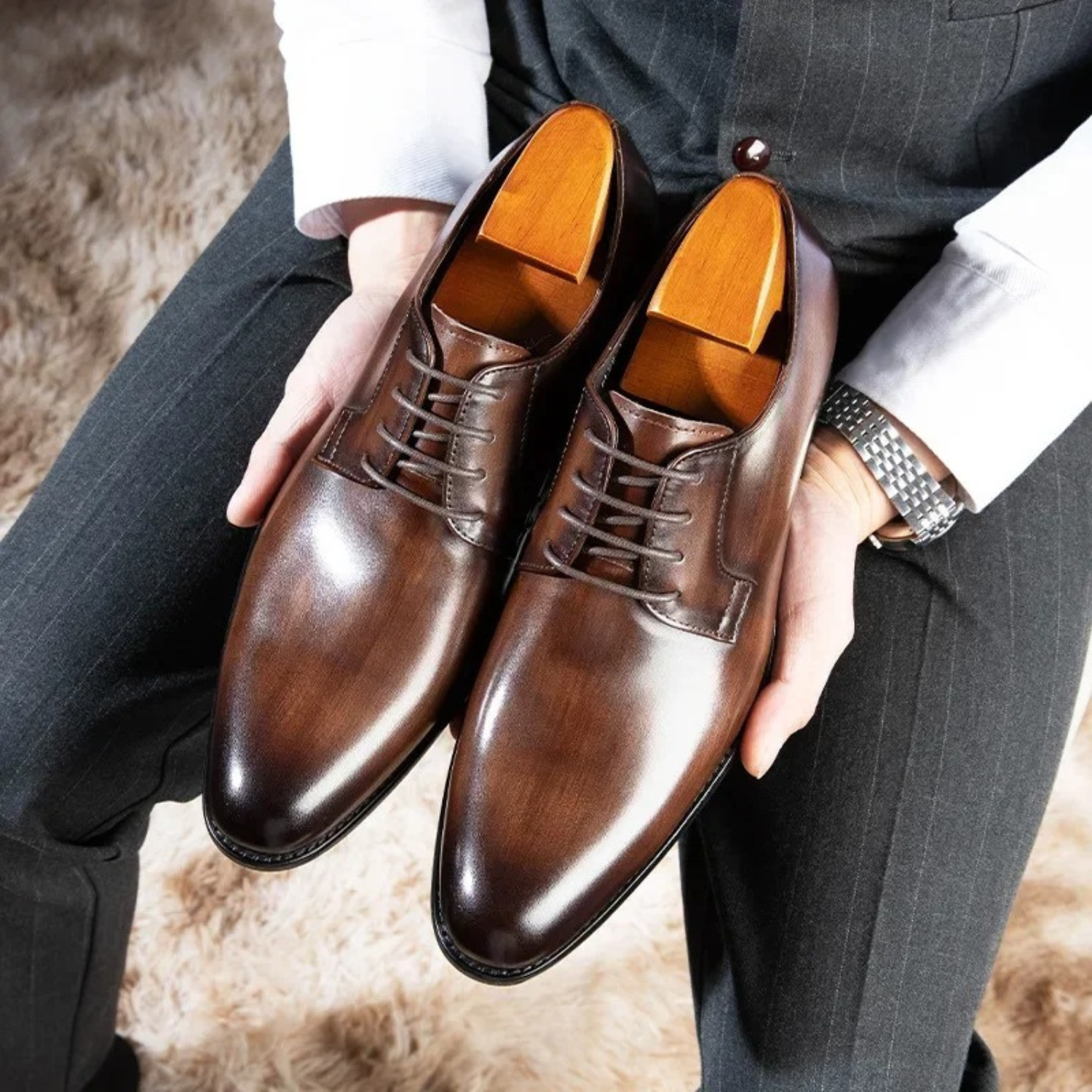 Men’s Formal Lace-Up Oxford Wedding Shoes