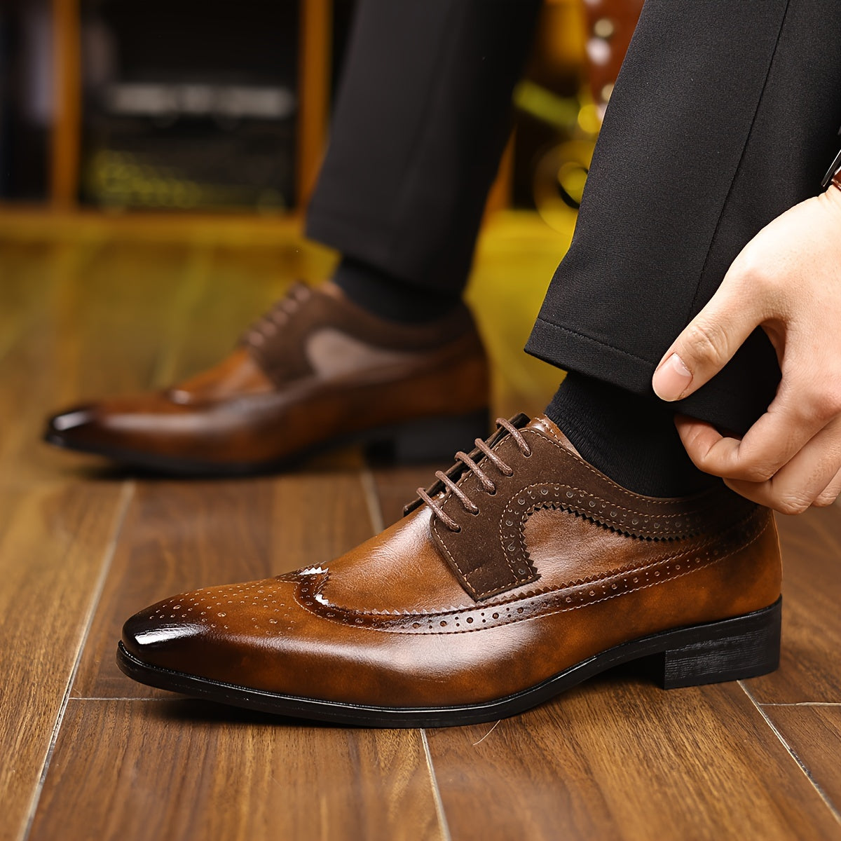 Men’s Brogue Wingtip Oxford Shoes