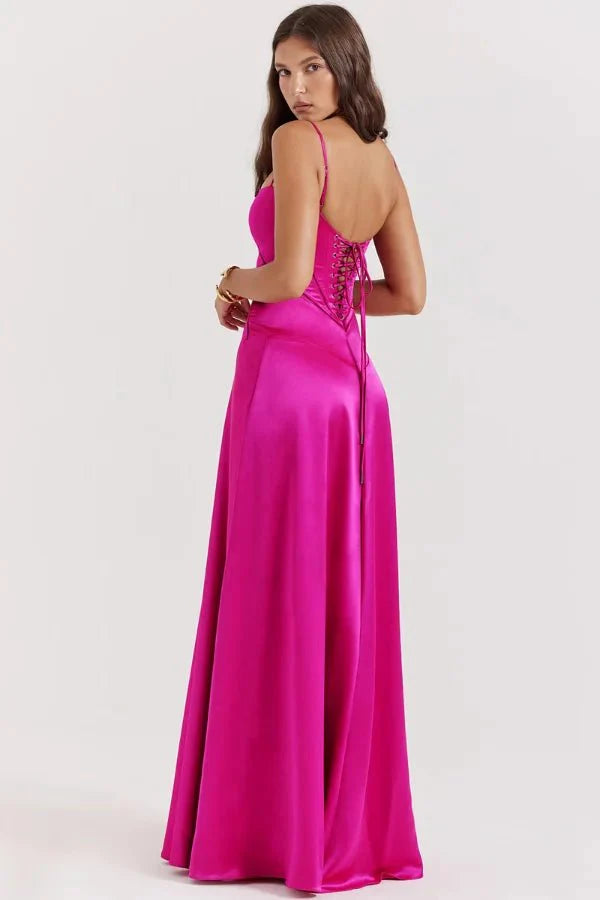 Women's Lace-Up Corset Evening Dress