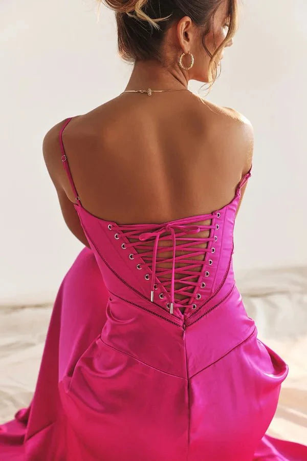 Women's Lace-Up Corset Evening Dress