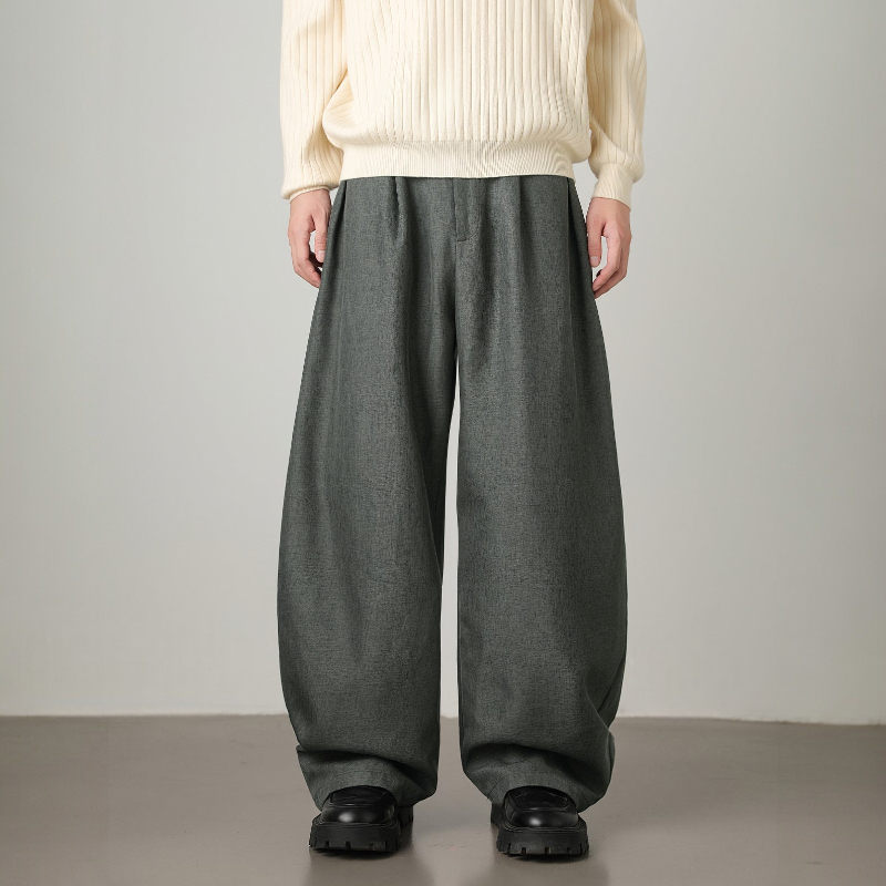 Wide Leg Belted Trousers