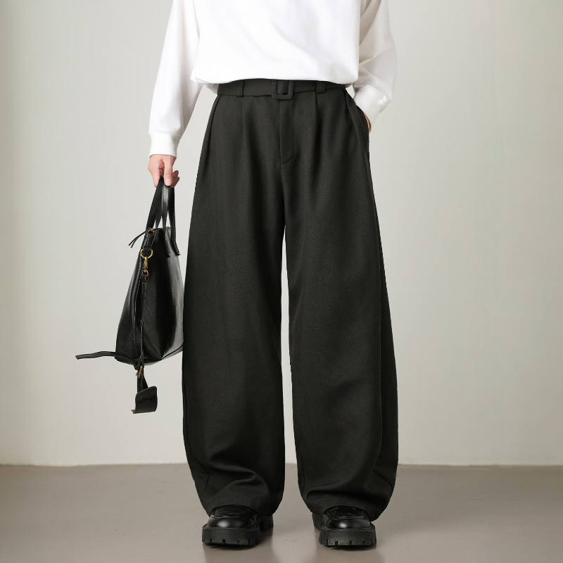 Wide Leg Belted Trousers
