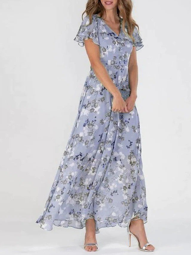 Women's Floral Wedding Guest Summer Maxi Dress