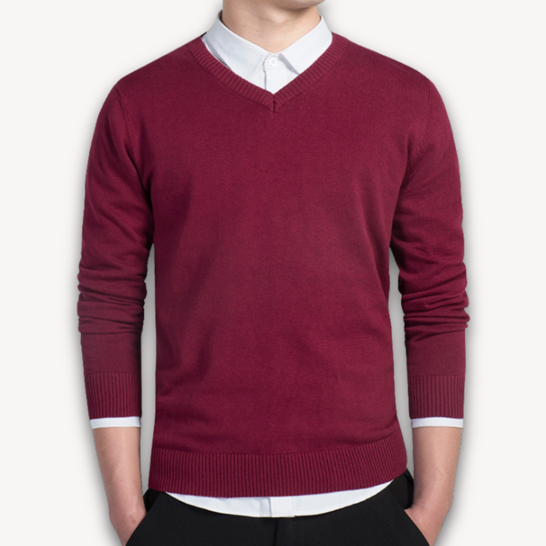 V Neck Pullover Jumper | Slim Fit Smart Casual Style