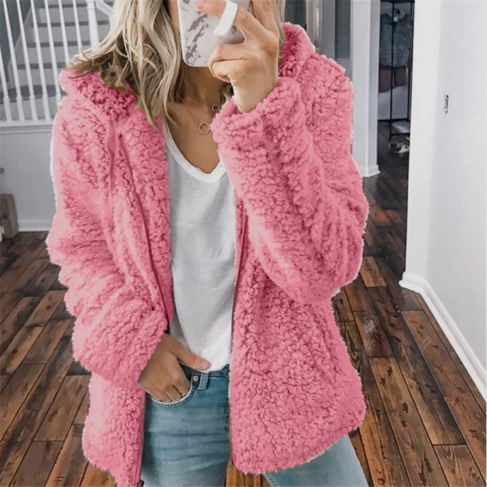 Teddy Hoodie Jacket | Zip Front with Hood