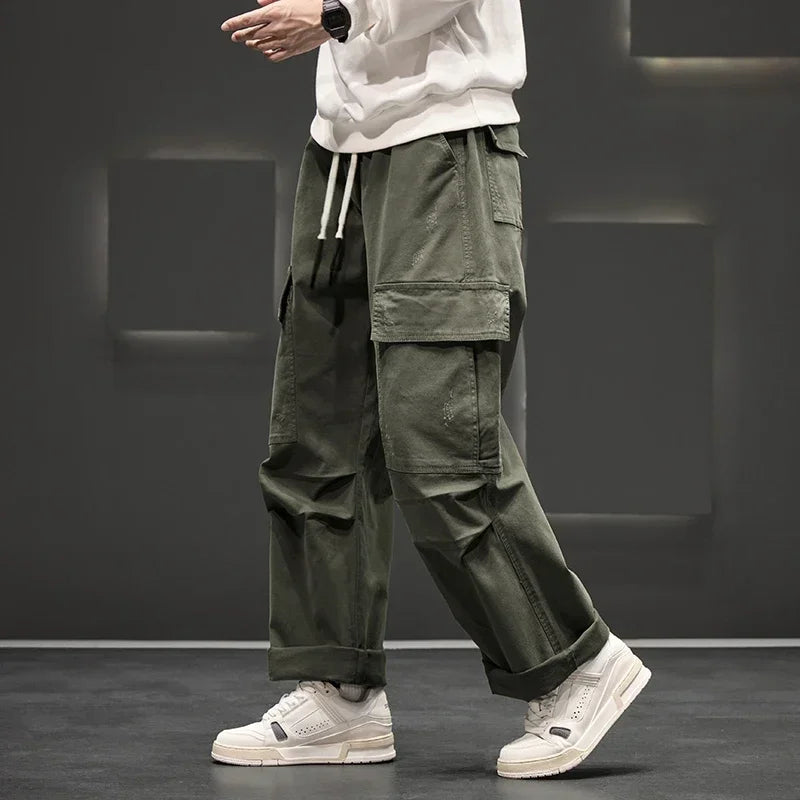 Men’s Casual Wide Leg Cargo Trousers