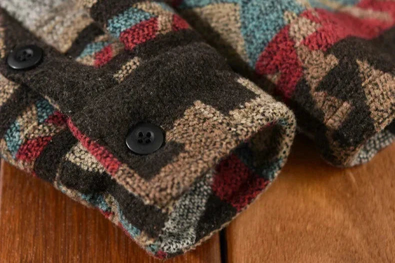 Patterned Overshirt | Relaxed Fit Button Front