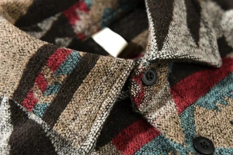 Patterned Overshirt | Relaxed Fit Button Front