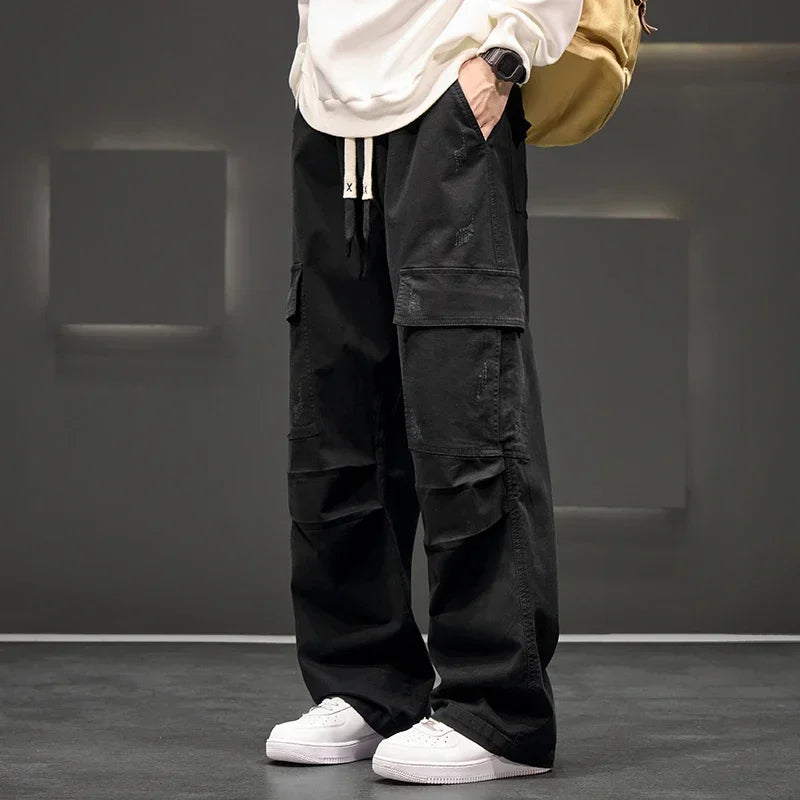 Men’s Casual Wide Leg Cargo Trousers