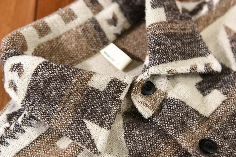 Patterned Overshirt | Relaxed Fit Button Front