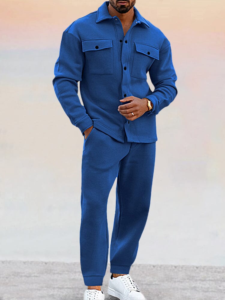 Tracksuit Set | Long Sleeve Shirt with Relaxed Fit Trousers