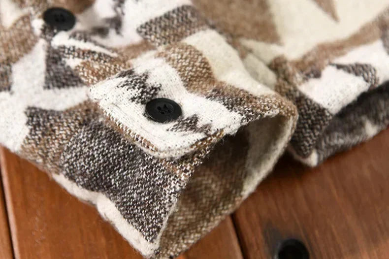 Patterned Overshirt | Relaxed Fit Button Front