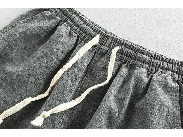 Linen Shorts | Drawstring Elastic Waist