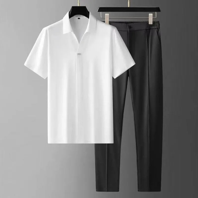 Men’s Linen Polo Shirt & Pants Co-Ord