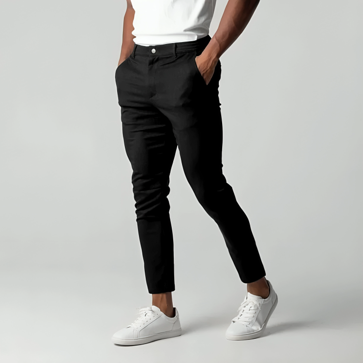 Slim Fit Chinos Work Trousers | Tapered Leg with Pockets