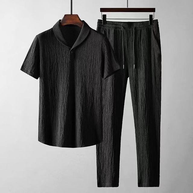 Men’s Elegant Shawl Collar Two-Piece Set