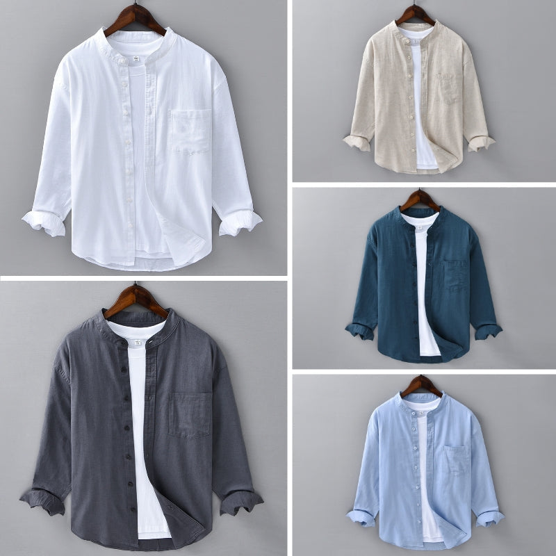 Linen Trucker Shirt for Men