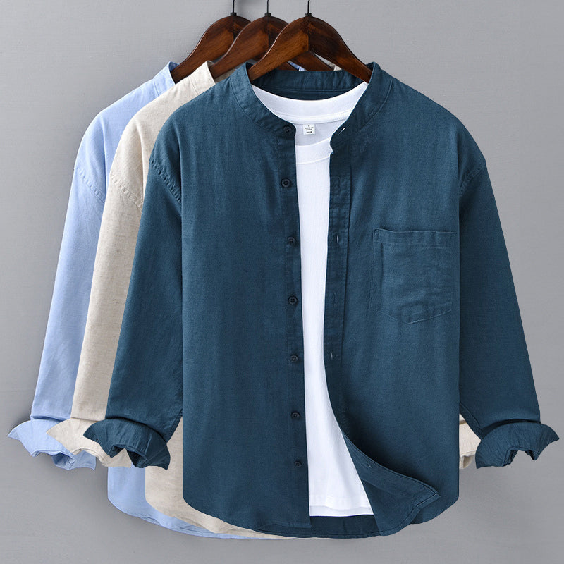 Linen Trucker Shirt for Men