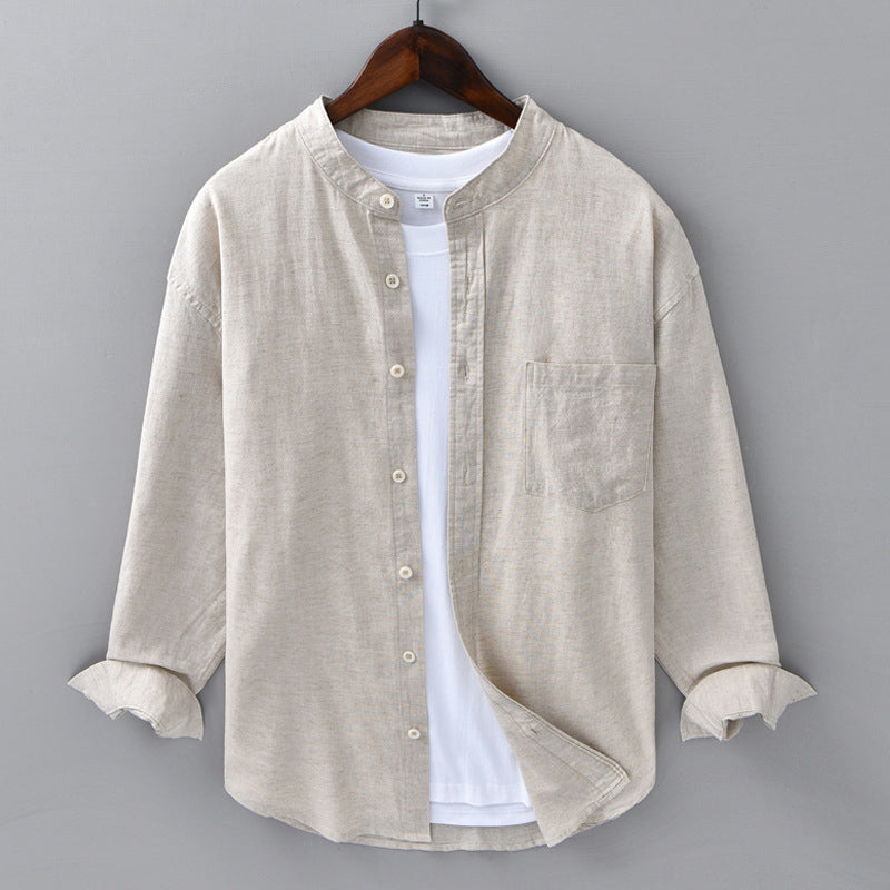 Linen Trucker Shirt for Men