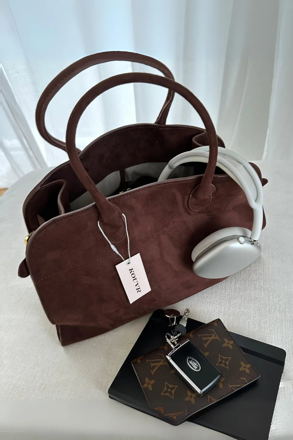 Top Handle Structured Leather Handbag