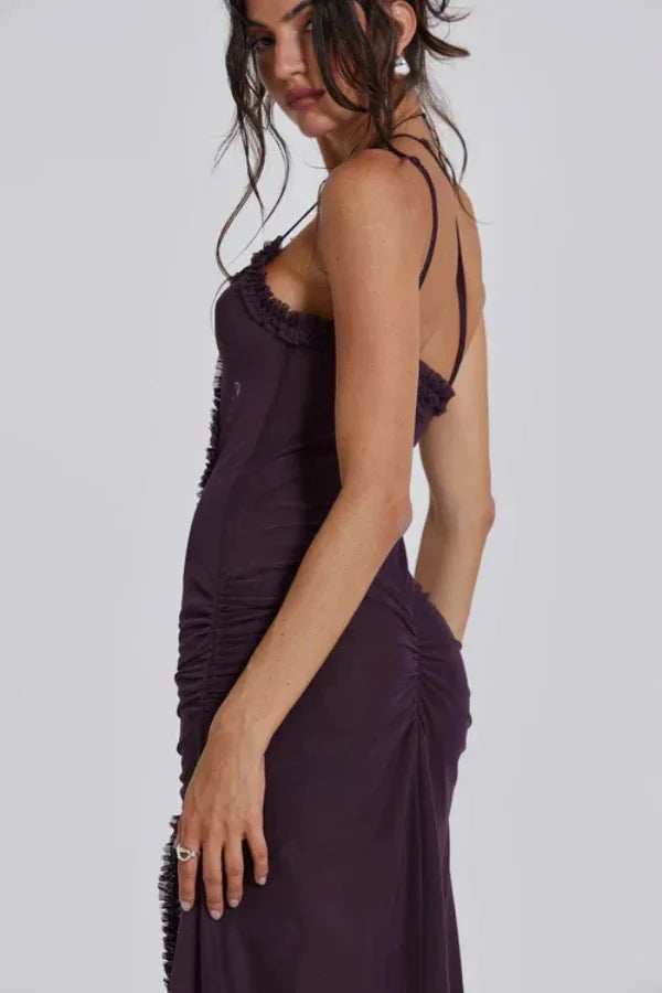 Women's Sheer Animal Print Maxi Dress