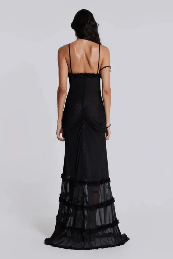 Women's Sheer Animal Print Maxi Dress