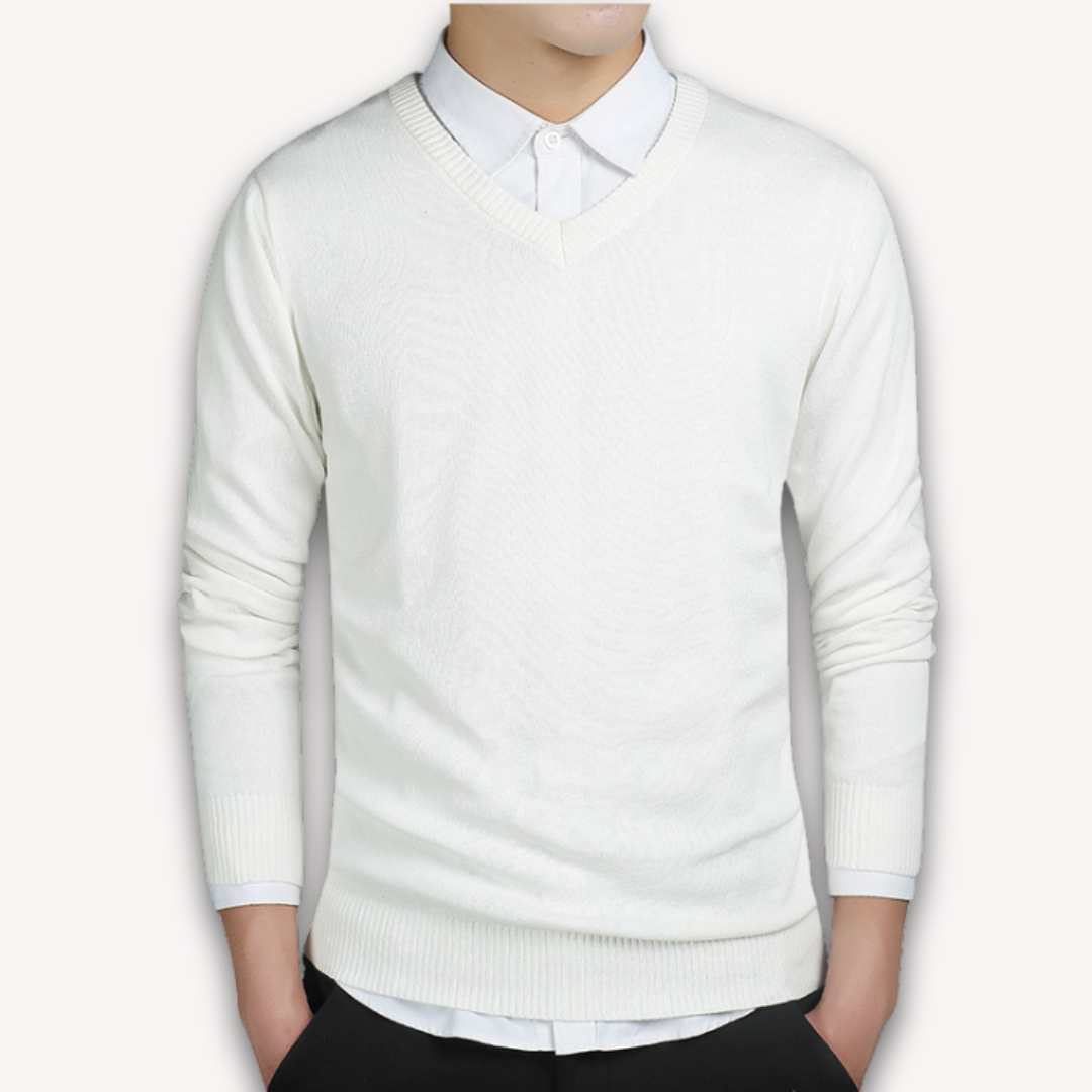 V Neck Pullover Jumper | Slim Fit Smart Casual Style