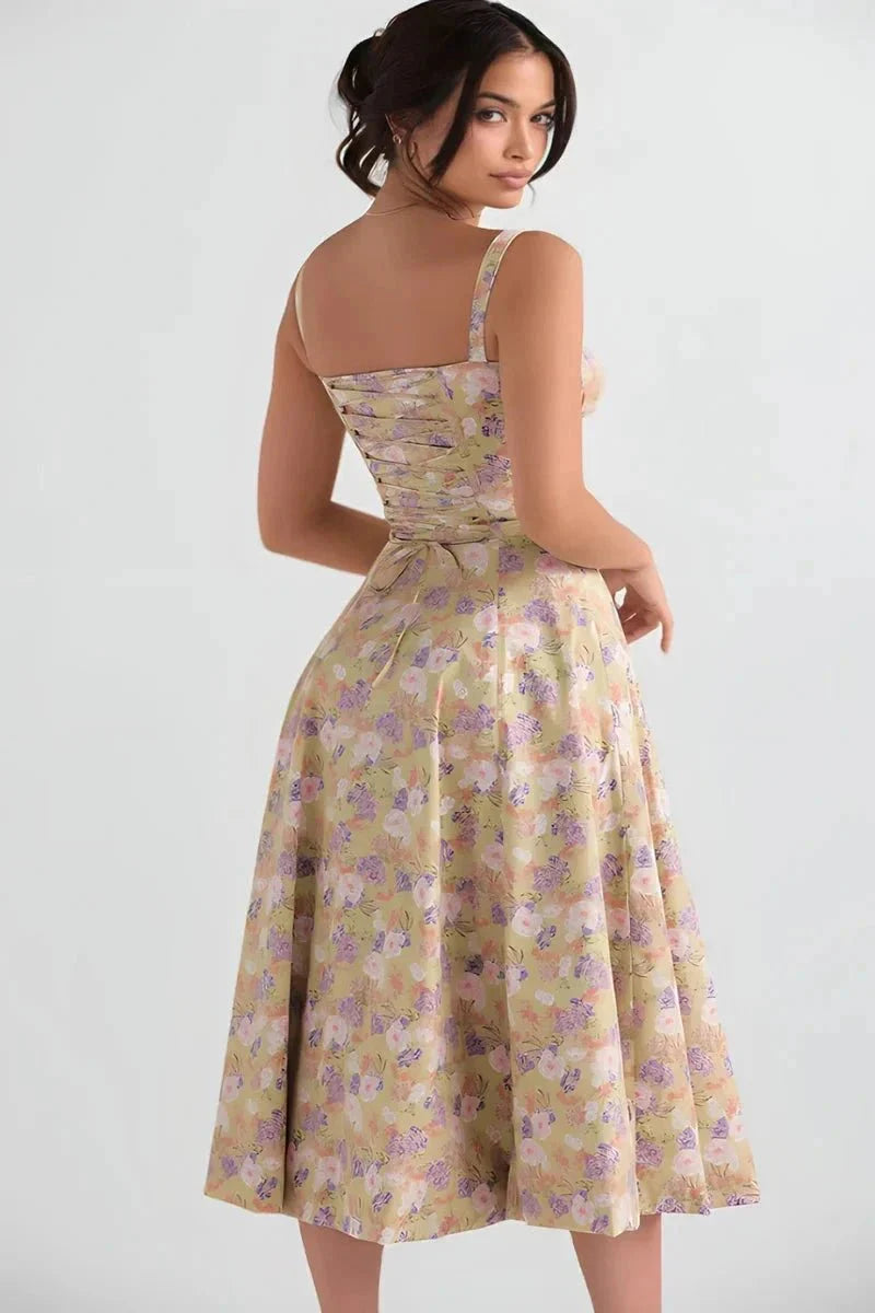 Women's Floral Printed Midi Dress