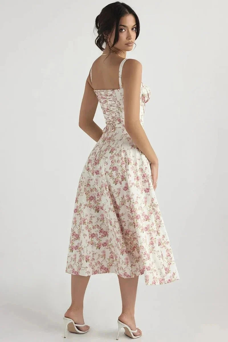 Women's Floral Printed Midi Dress