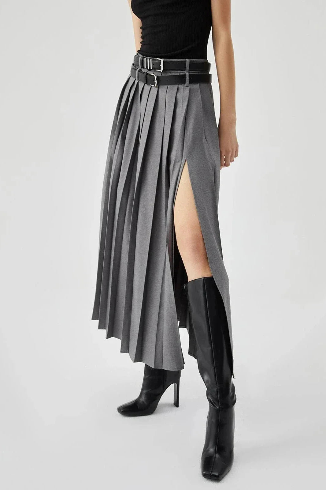 Women's Strapless High Slit Skirt