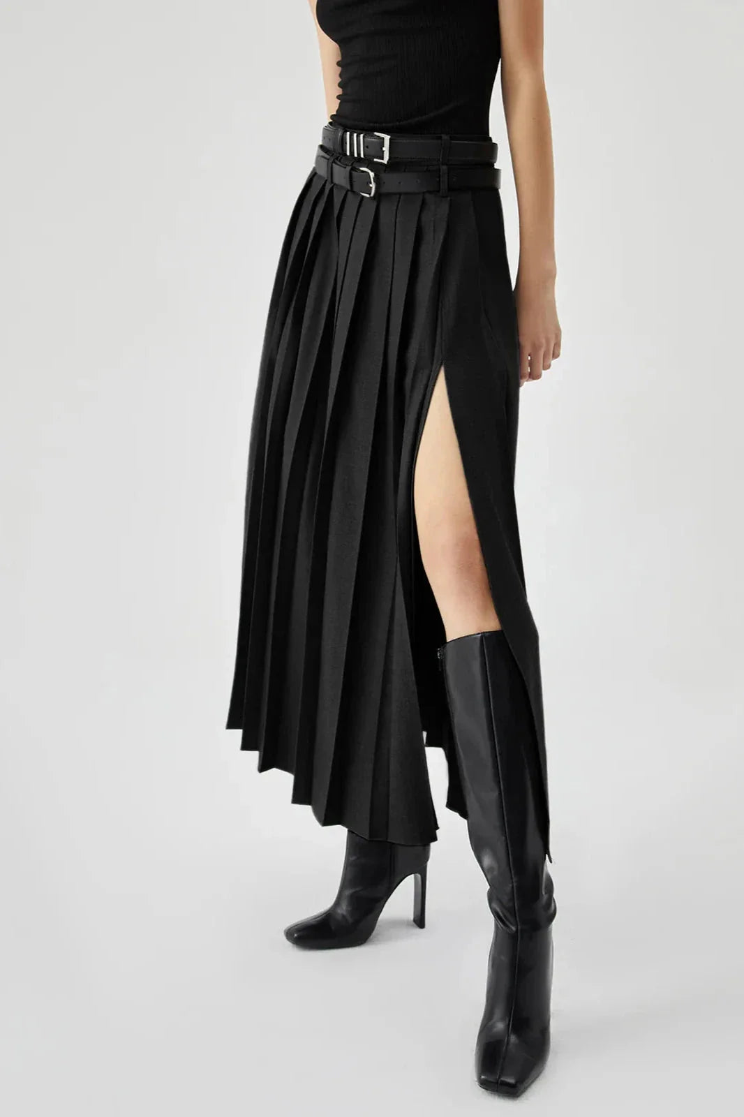 Women's Strapless High Slit Skirt