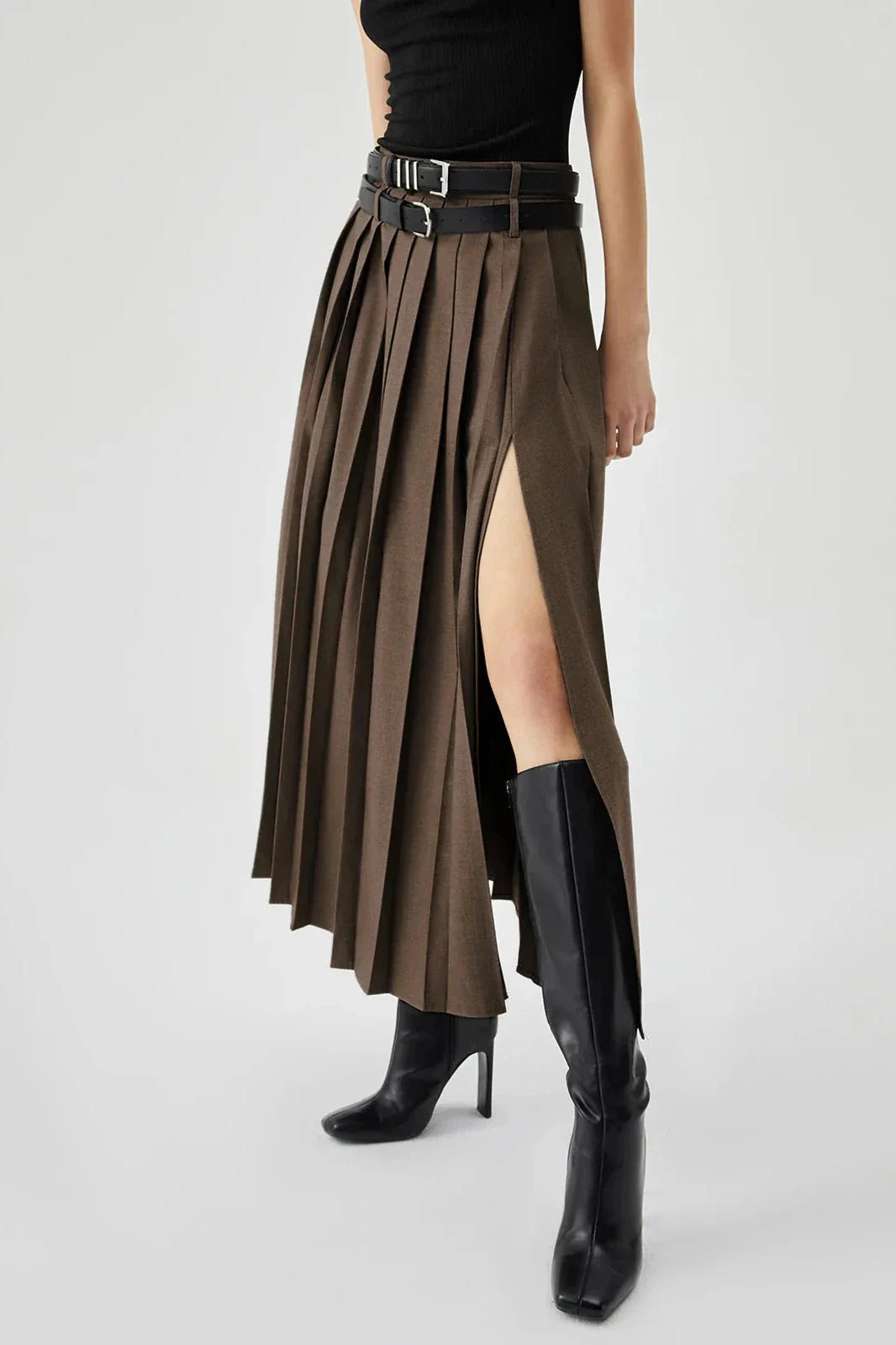 Women's Strapless High Slit Skirt