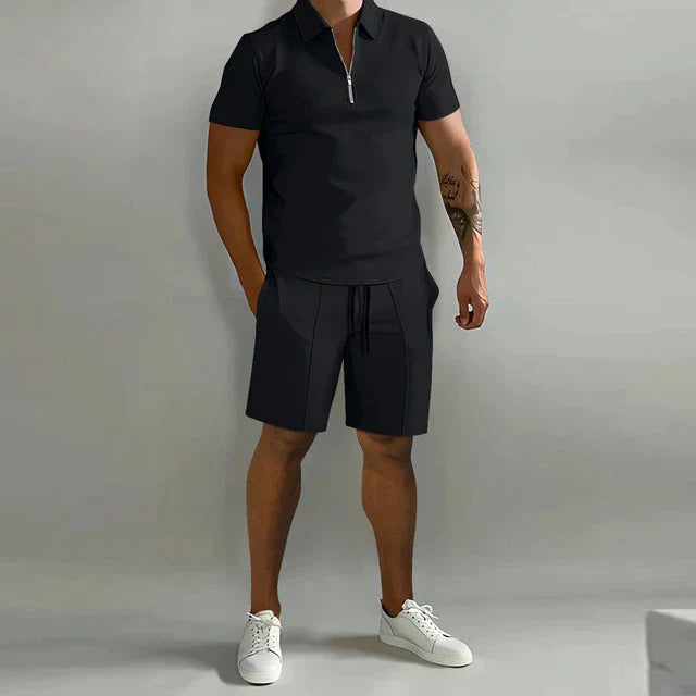 Men's Polo and Shorts Two-Piece Set
