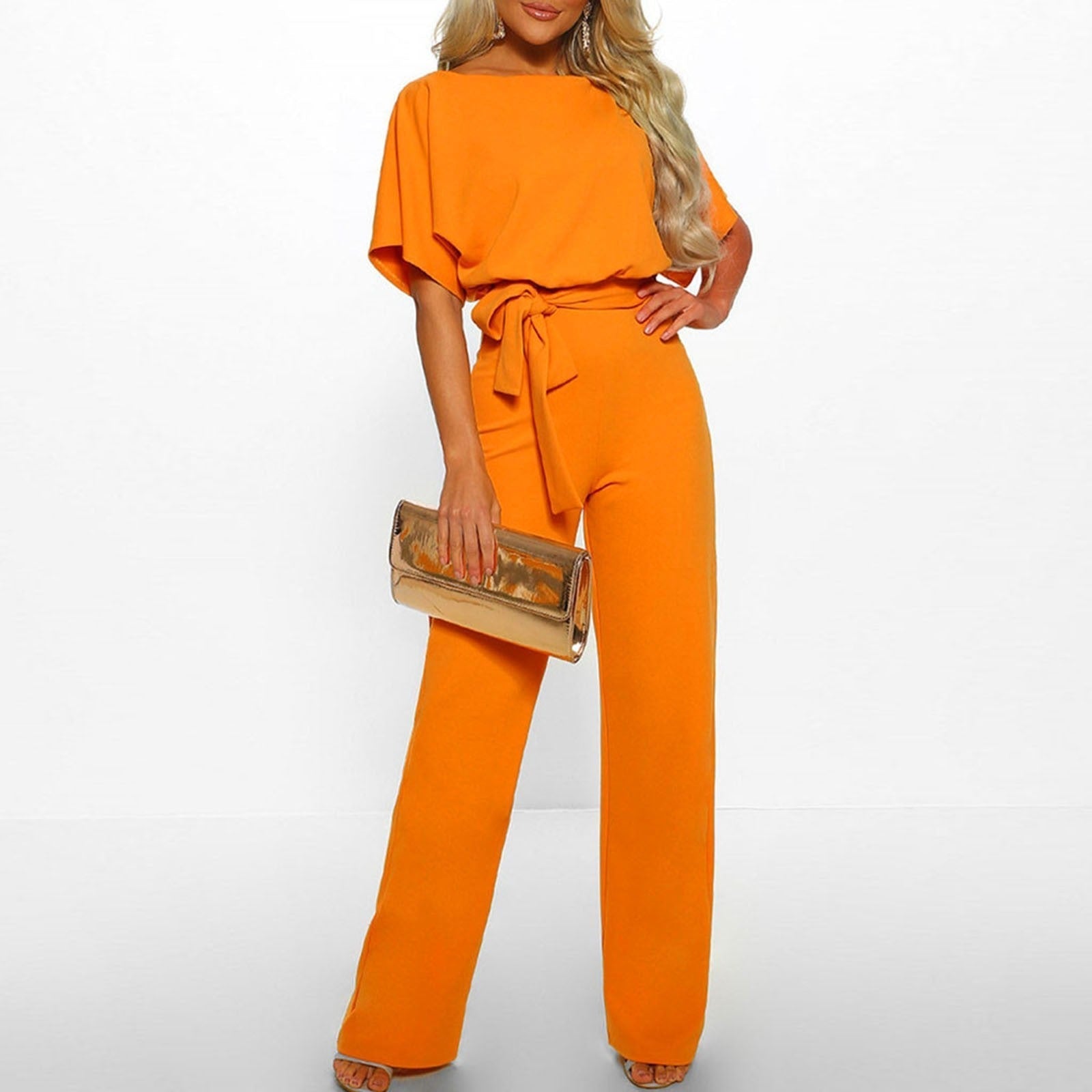 Women's Elegant Belted Jumpsuit | Wide Leg