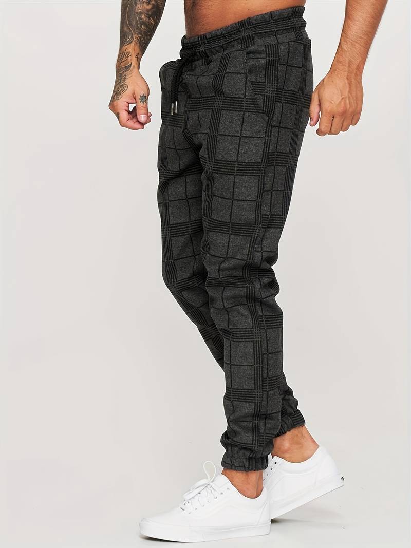 Check Print Joggers | Slim Fit with Tapered Ankle