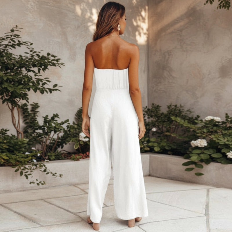 Chic Strapless Wide-Leg Jumpsuit