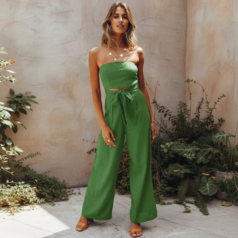 Chic Strapless Wide-Leg Jumpsuit