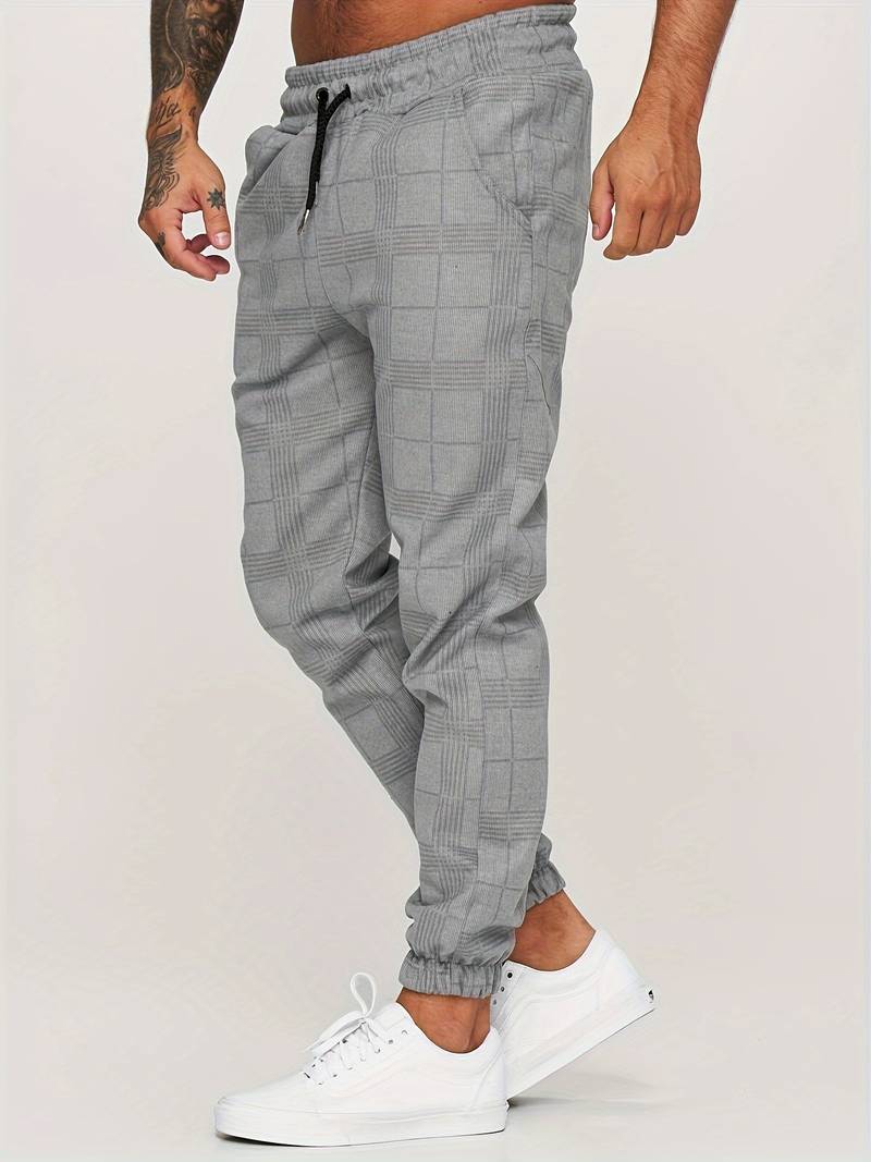 Check Print Joggers | Slim Fit with Tapered Ankle