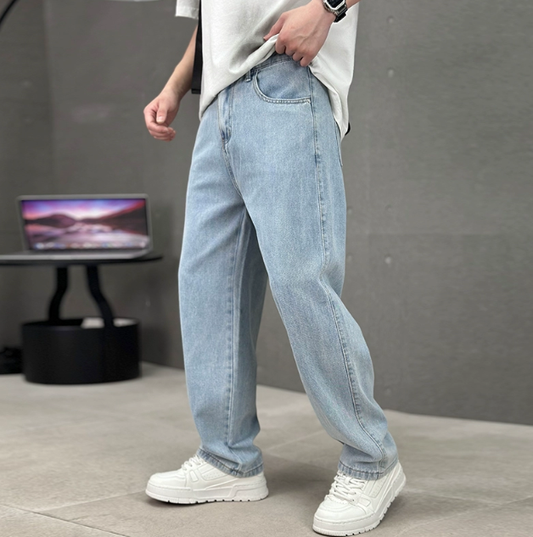 Men’s Loose Fit Straight Leg Jeans | Relaxed Full Length For Everyday Wear