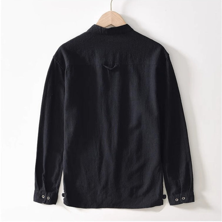 Shirt | Grandad Collar Patch Pockets