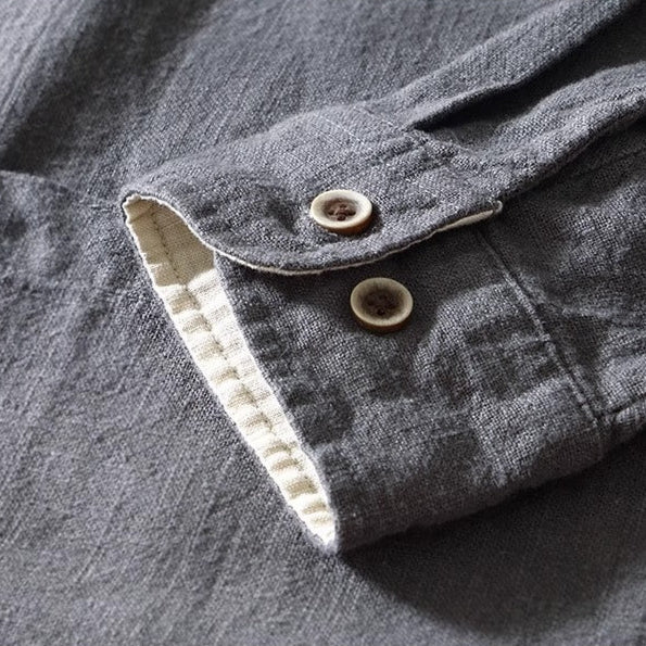 Shirt | Grandad Collar Patch Pockets