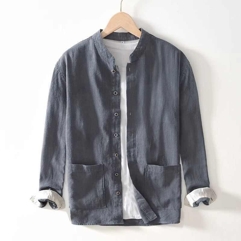 Shirt | Grandad Collar Patch Pockets
