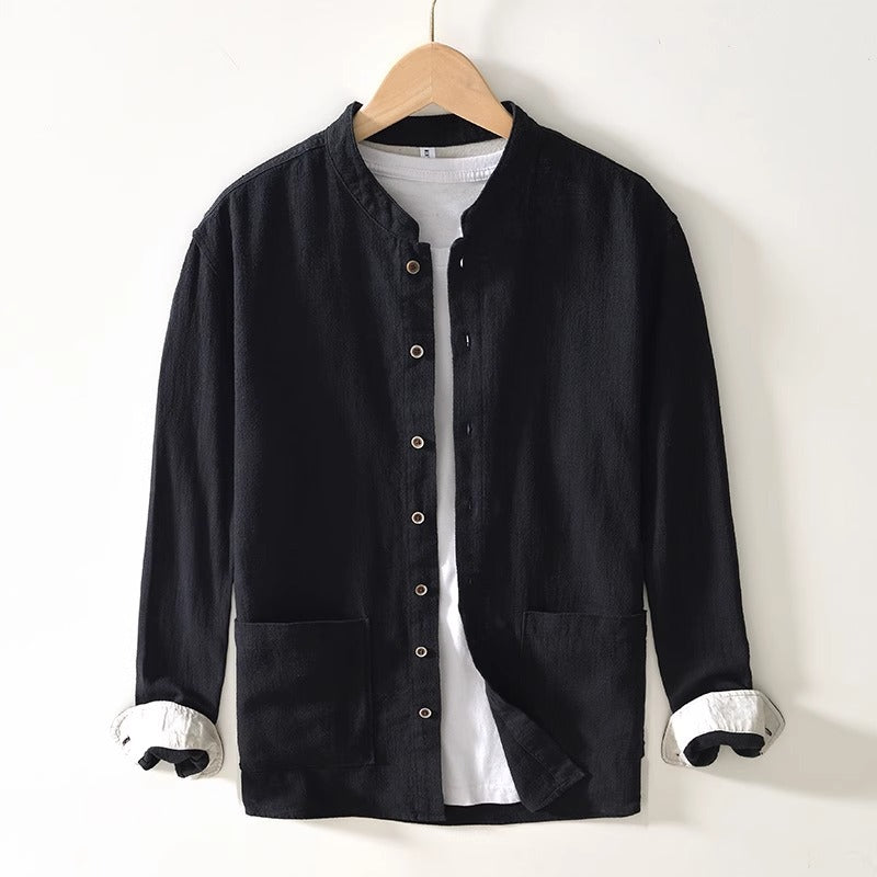 Shirt | Grandad Collar Patch Pockets