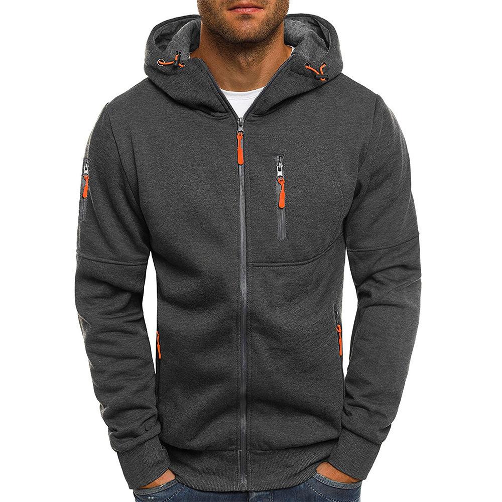 Zip Up Hoodie | Drawstring Hood with Multiple Zipper Pockets