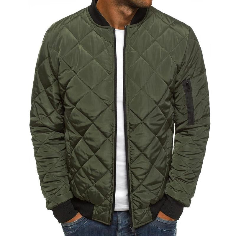 Quilted Bomber Jacket | Zip Front Classic Fit