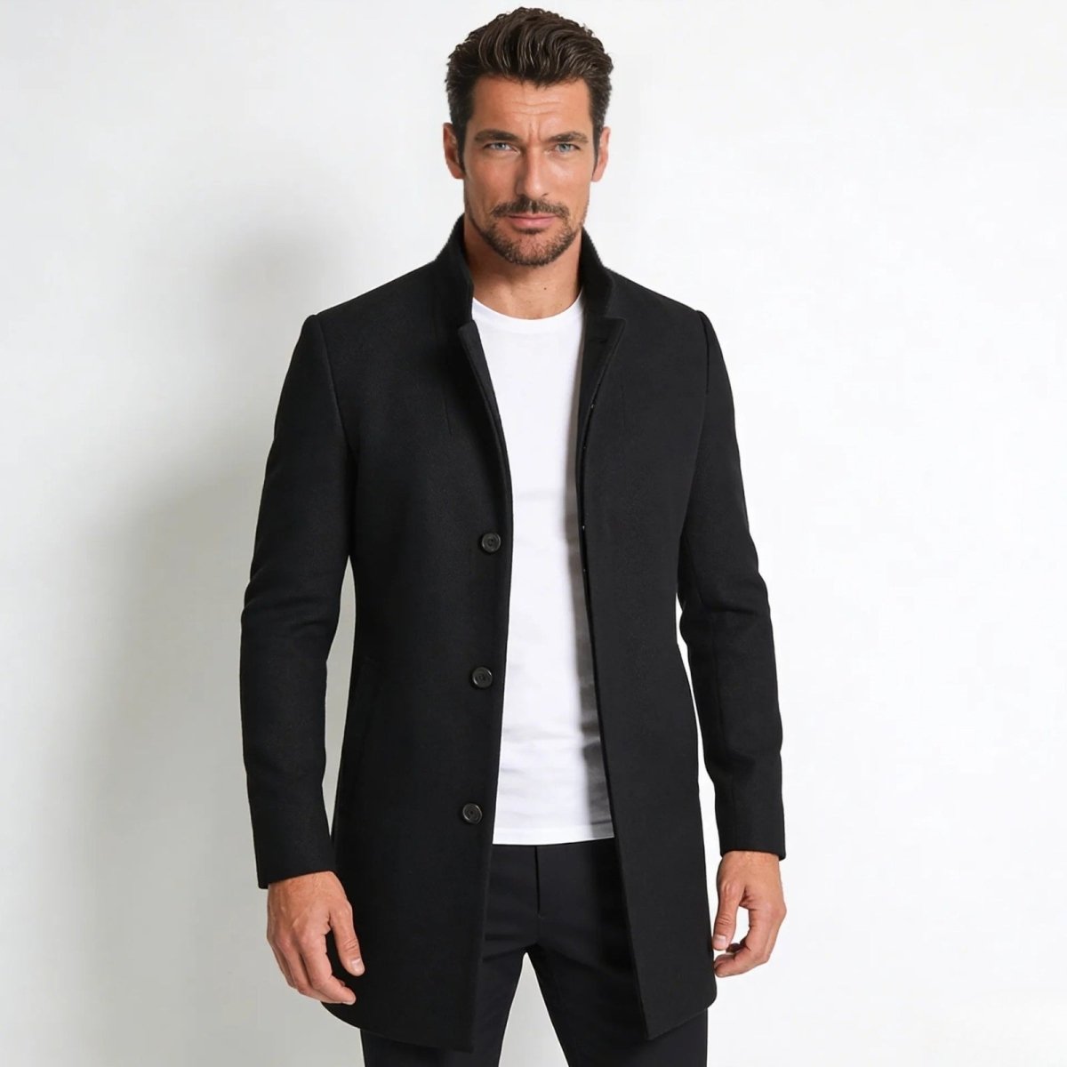 Men's Stand Collar Overcoat