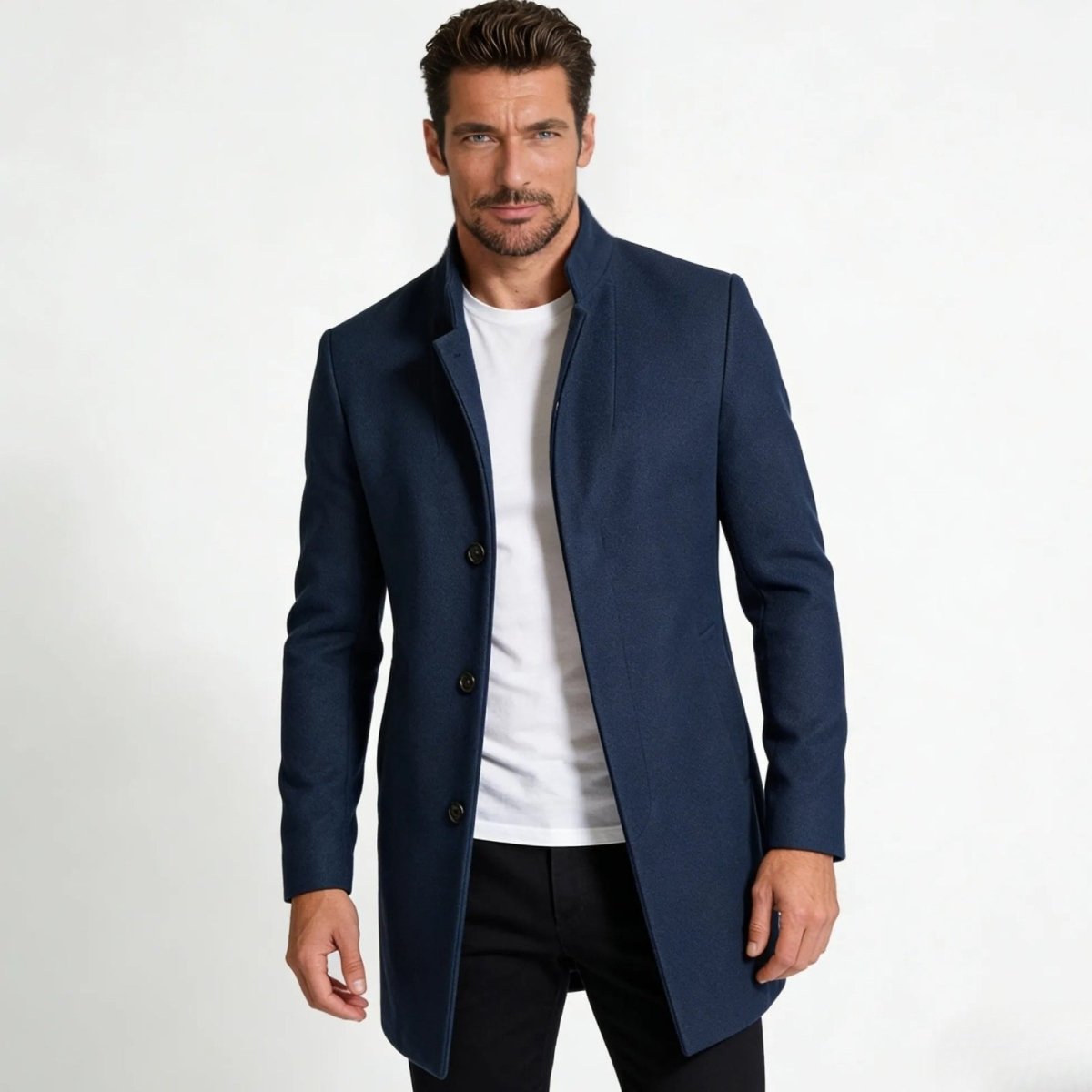 Men's Stand Collar Overcoat