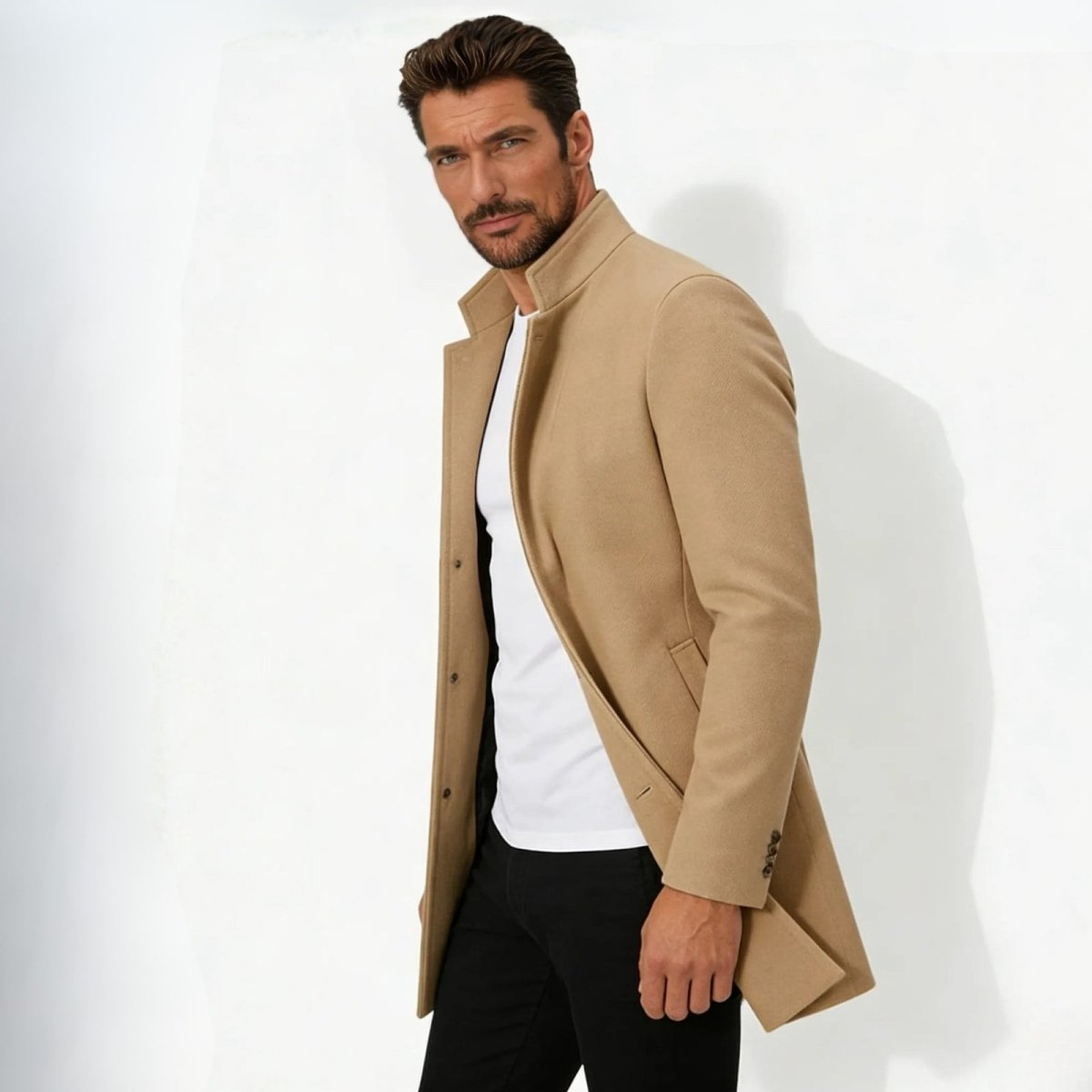 Men's Stand Collar Overcoat