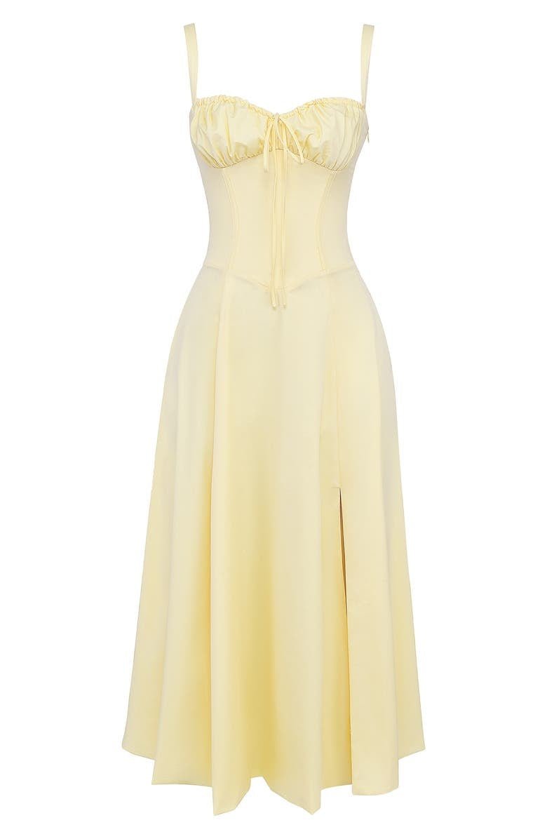 Women's Figure-Flattering Floral Corset Midi Dress